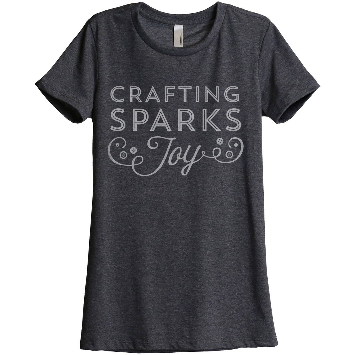 Crafting Sparks Joy Women's Relaxed Crewneck Graphic T-Shirt Top Tee ...