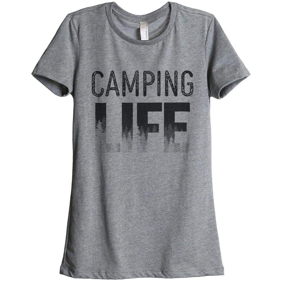 Camping Life Women Relaxed Crew T-Shirt Tee Graphic Top - Stories You ...