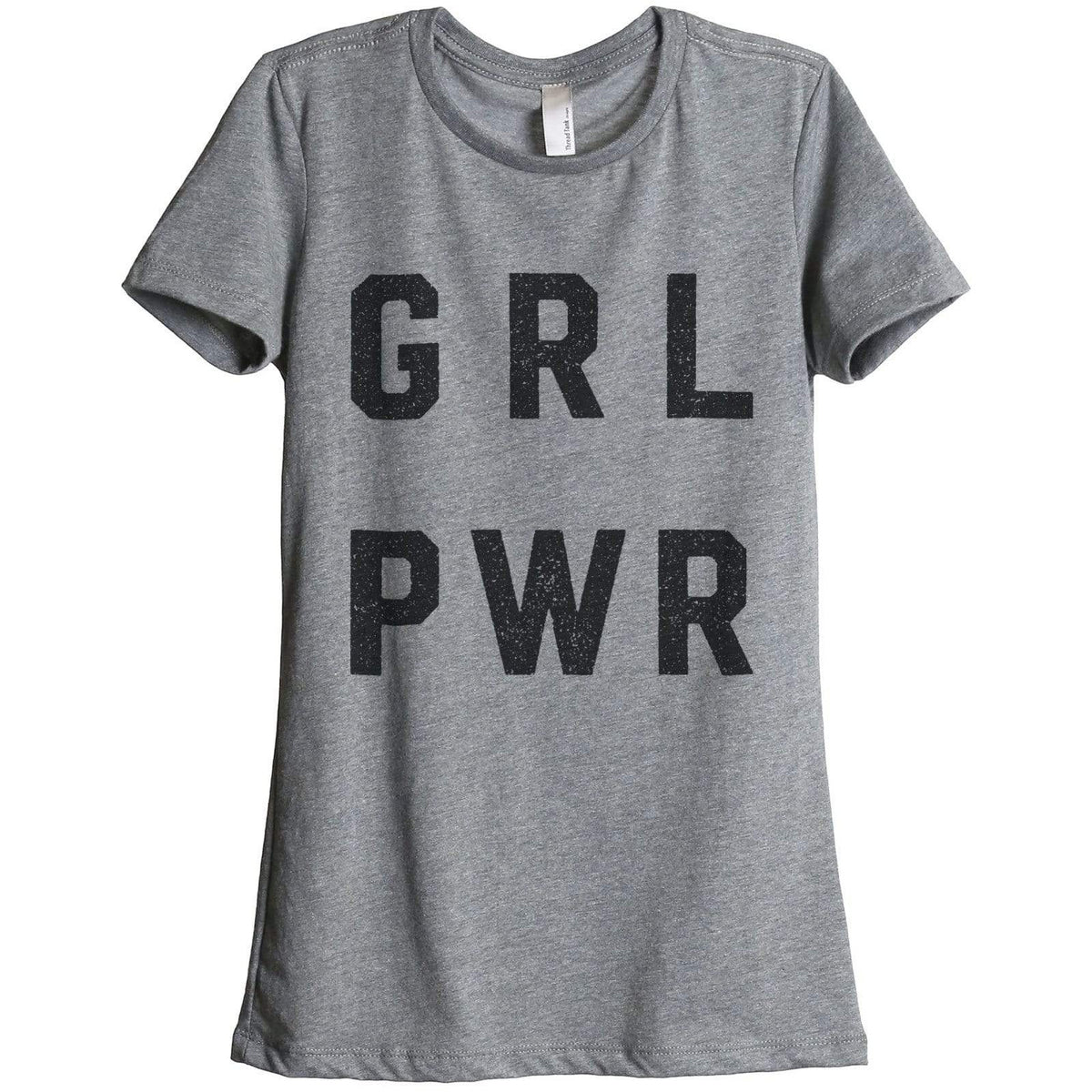 GRL PWR Girl Power Women Relaxed Crew T-Shirt Tee Graphic Top - thread ...