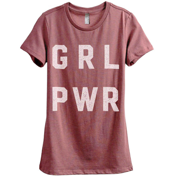 GRL PWR Girl Power Women Relaxed Crew T-Shirt Tee Graphic Top - thread ...