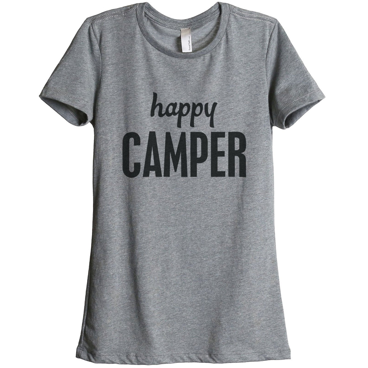 Happy Camper Women Relaxed Crew T-Shirt Tee Graphic Top - thread tank ...