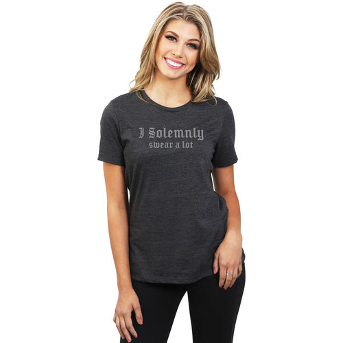 I Solemnly Swear A Lot Women's Fashion Relaxed T-Shirt Tee Heather