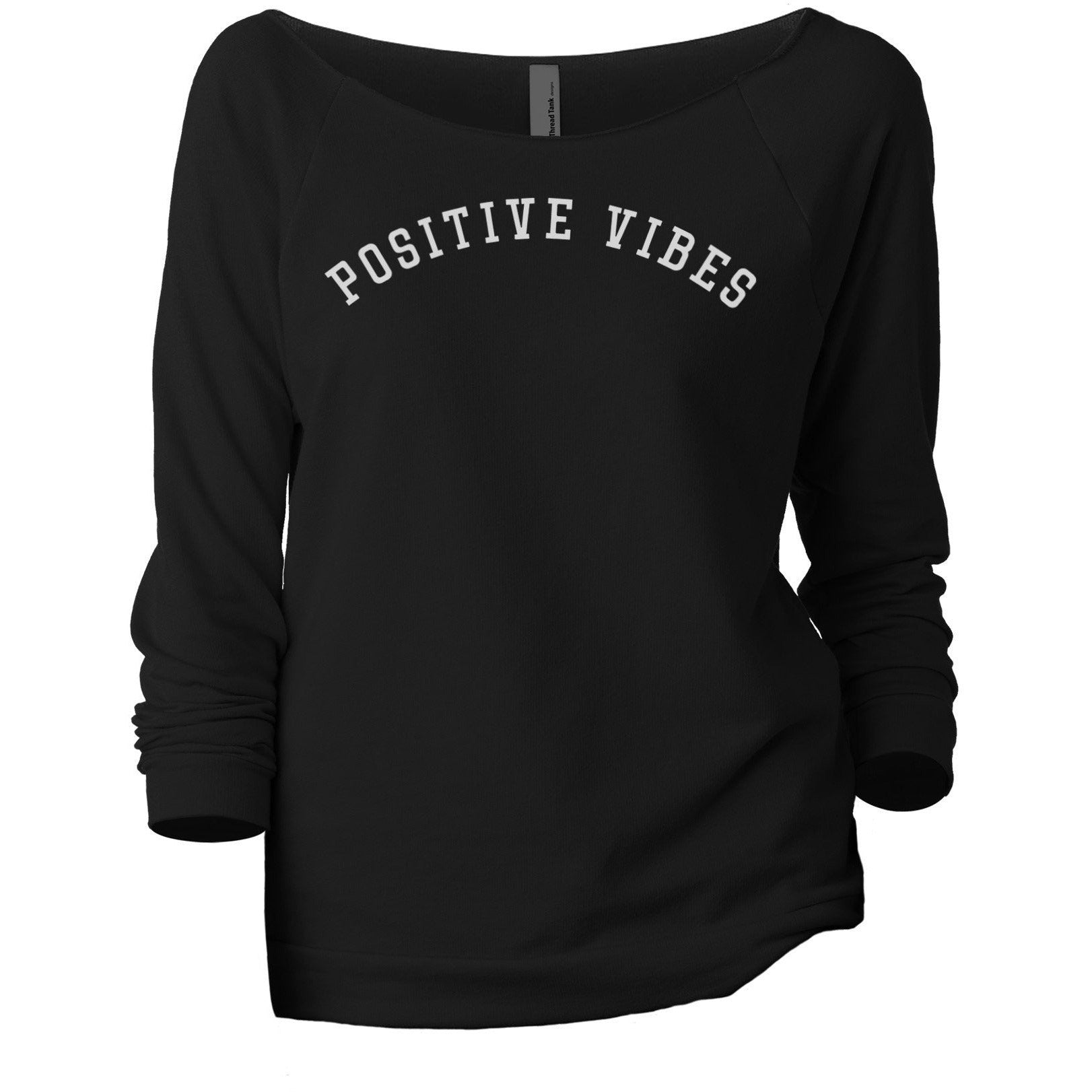 Positive Vibes Women's Graphic Printed Slouchy 3/4 Sleeves Lightweight ...
