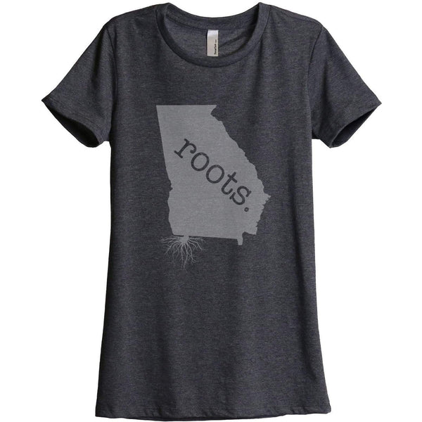 Home Roots State Georgia GA Women Relaxed Crew T-Shirt Tee Graphic Top ...
