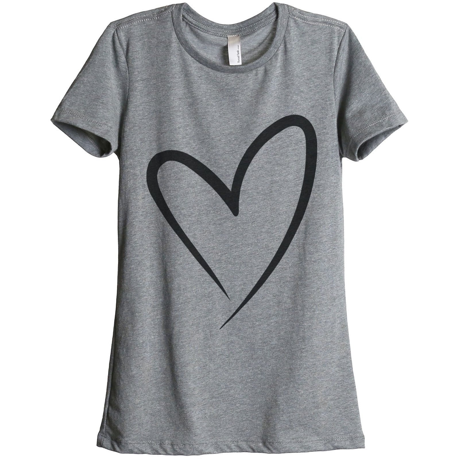 Simply Heart Women Relaxed Crew T-Shirt Tee Graphic Top - thread tank ...