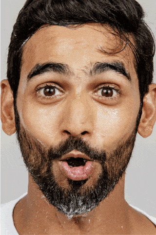 Man washing face