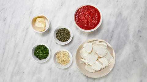 Ooni - stuffed ball Christmas tree ingredients in a bowl