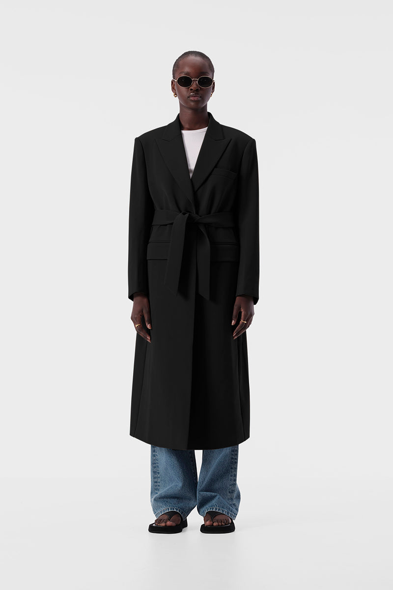 Raquel Oversized Double Breasted Coat in Black | Elka Collective