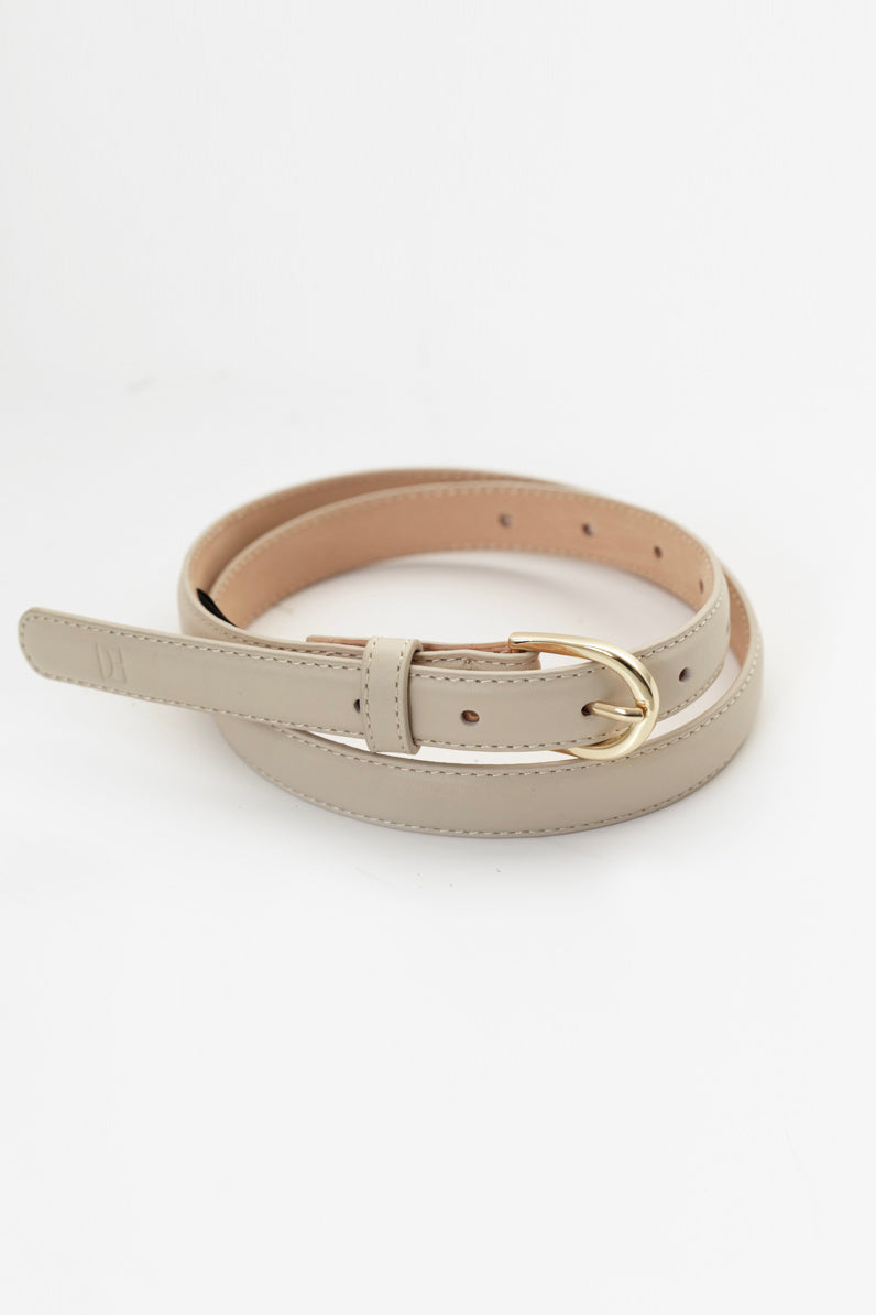 Narni Thin Leather Belt in Stone White – Elka Collective