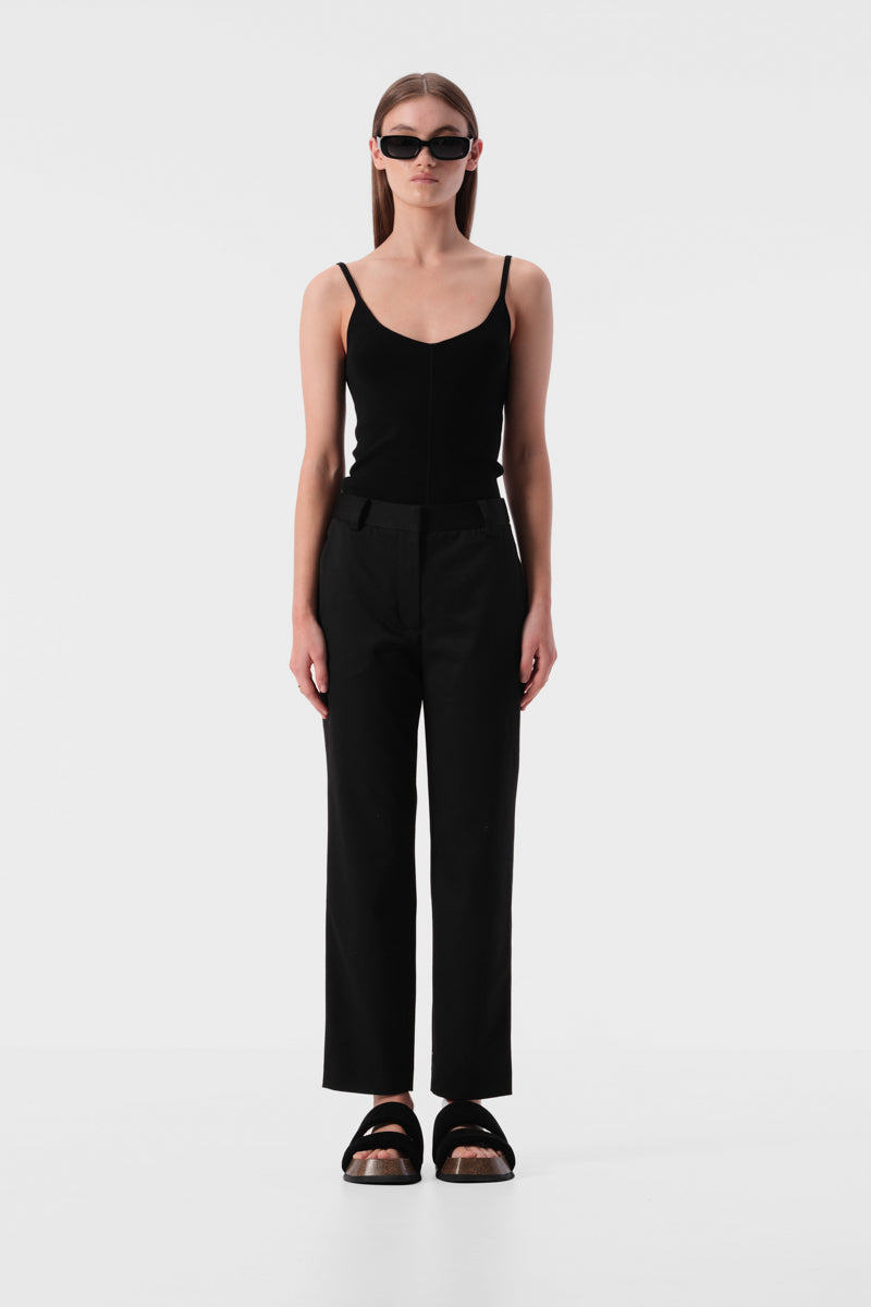 Marina Slim Leg Tailored Work Pant in Black | Elka Collective