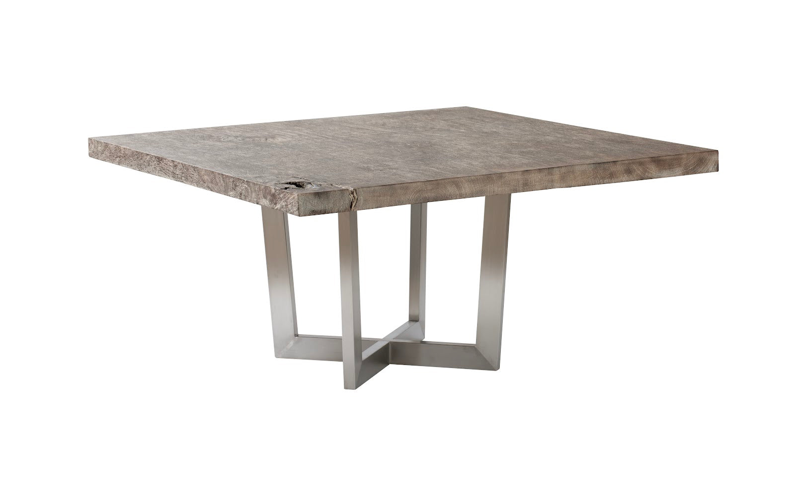 Origins Dining Table, Gray Stone, Square, Brushed Stainless Steel Base | Phillips Collection - TH103802