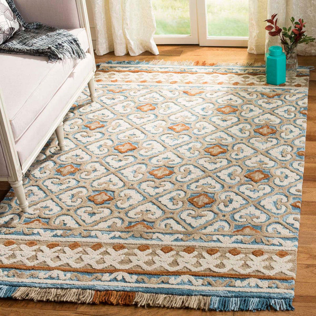 Safavieh Blossom Rug Collection BLM457M - Blue / Ivory