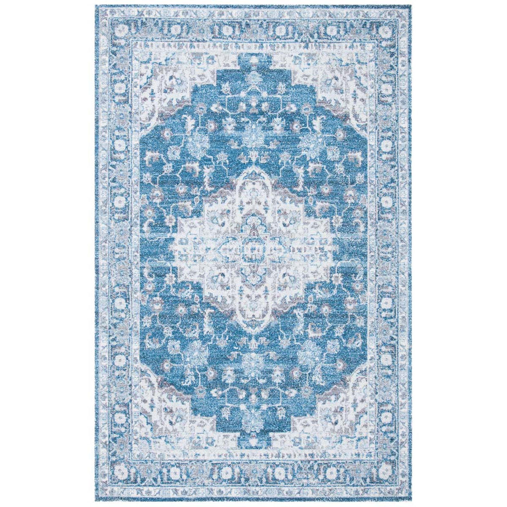 SAFAVIEH Braided Collection 5' x 5' Round Blue/Grey BRD851M