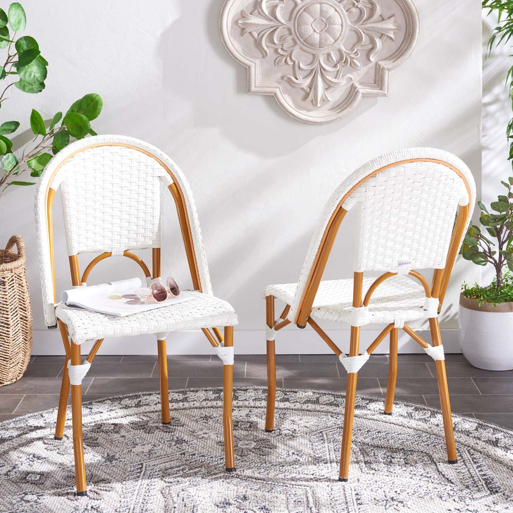 Safavieh California Side Chair White Navy Safavieh Home