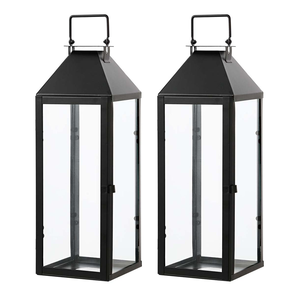 Safavieh Lirio Outdoor Lantern Set of 2 - Black