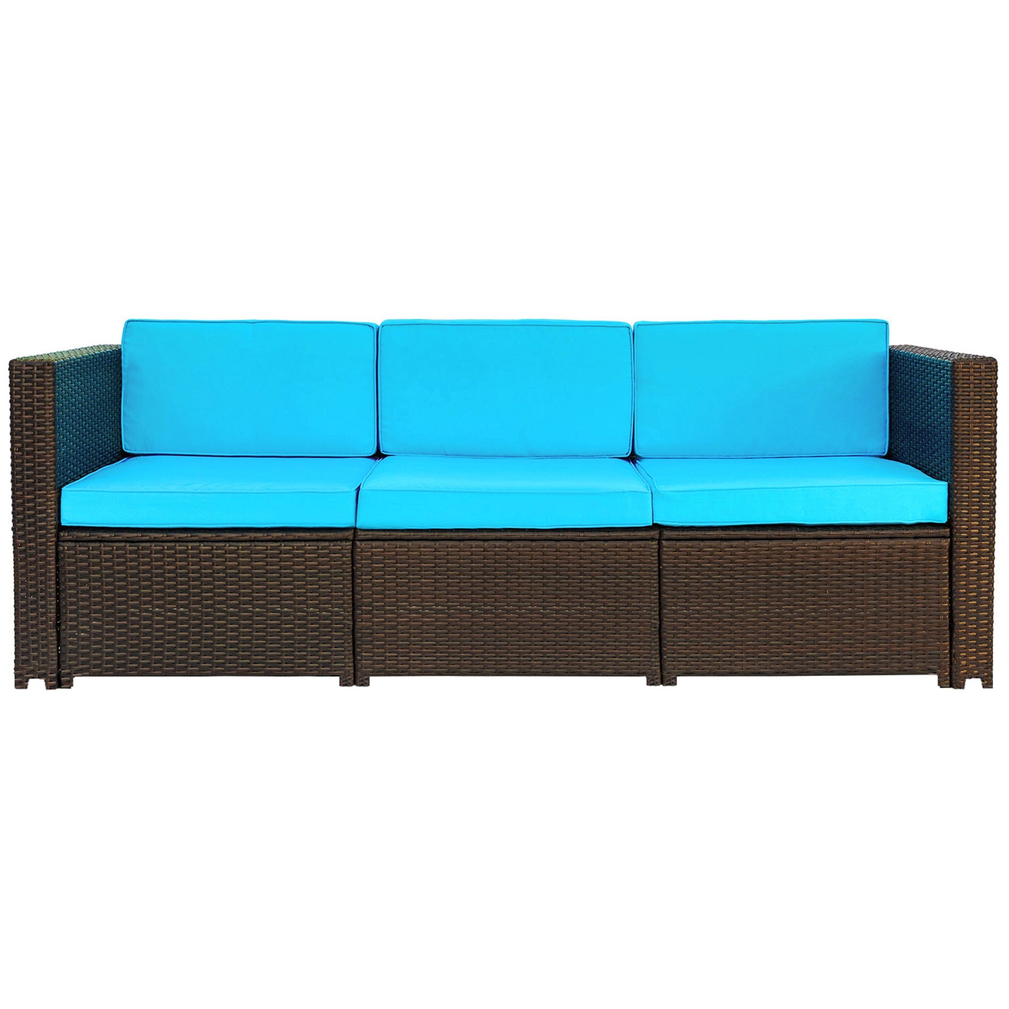 Rattan Patio Furniture Set Wicker Sofa Cushioned Sectional Furniture