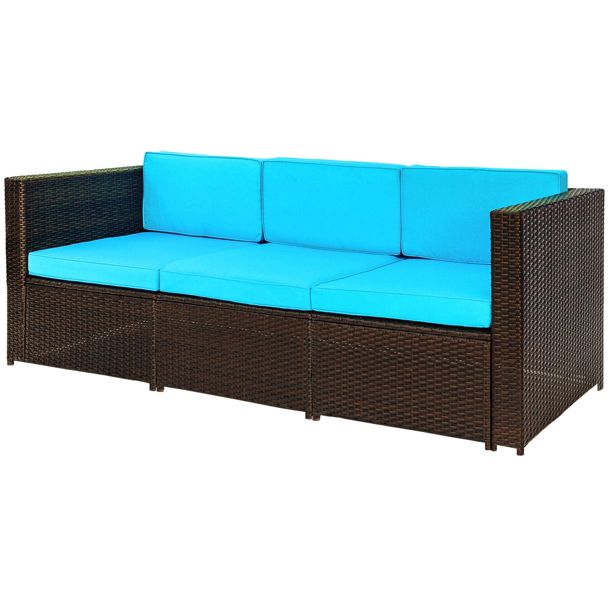 Rattan Patio Furniture Set Wicker Sofa Cushioned Sectional Furniture