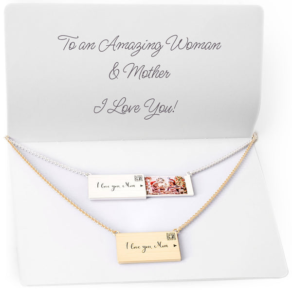 Envelope Picture Necklace Pendant™ with Engraved Handwritten Message