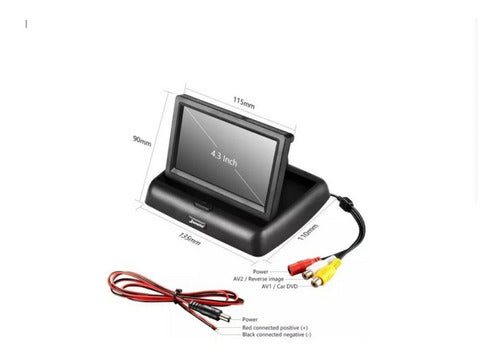 Pantalla Monitor 4.3 PuLG. Plegable P/cámara Retroceso Auto.