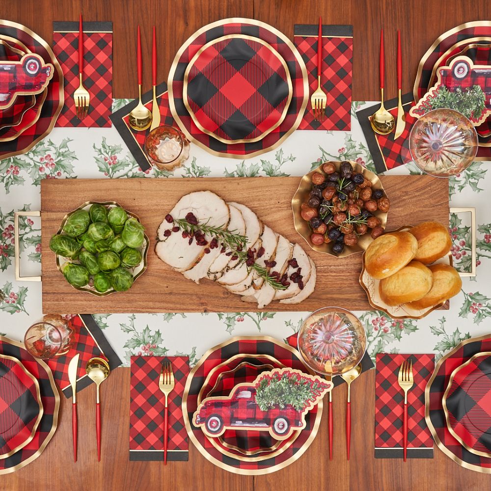 Holiday Buffalo Check Table Set for 8 People - Sophistiplate product image