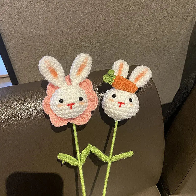 Handmade Crocheted Cute Bunny Carrot Bouquet-image-3