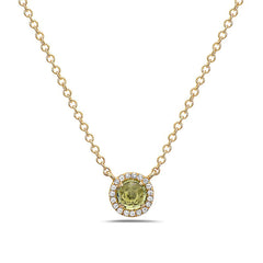 Peridot and Diamond Necklace