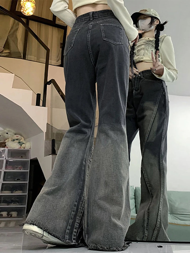 High Waist Flared Y2K Jeans for Women - Chic Streetwear - Image 3