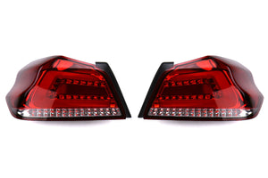 SubiSpeed USDM TR Style Sequential Tail Lights - Red Lens/Chrome Base/White Bar - 2015-2021 Subaru WRX / STI - Outsider Performance USA