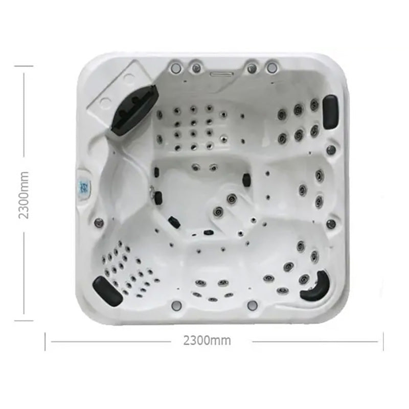 H20 6000 Series Hot Tub dimensions.