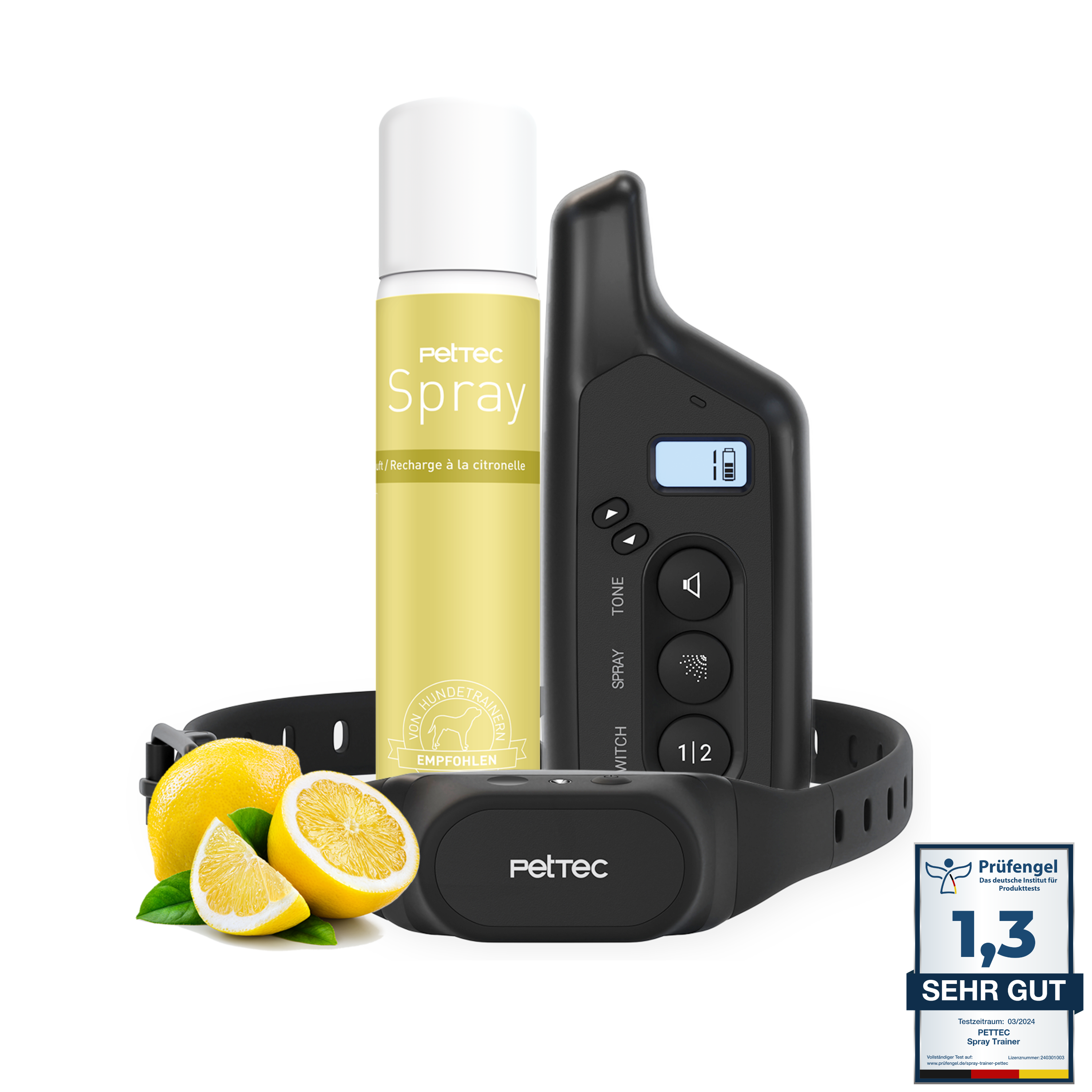 PetTec Spray & Ton Trainer mit Fernbedienung inkl. Citronella-Spray - PetTec product image