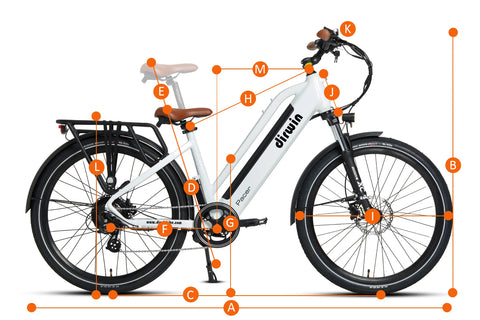 Dirwin Pace Commuter E-Bike Geometry