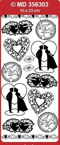 Stickabilities The Paper Studio Wedding Doves Flowers Ribbon Hearts 2pg  Stickers