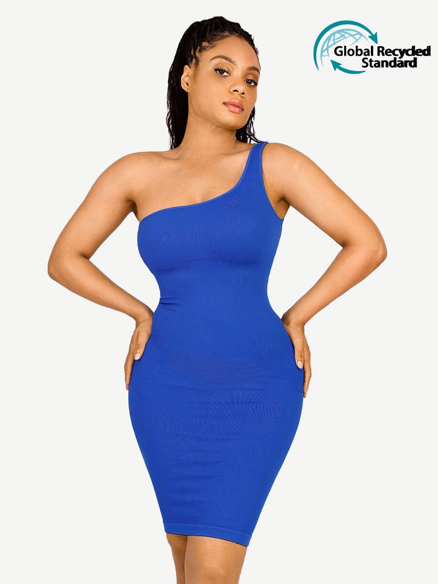 Halter Waist Slimming Shapewear Dress with Deep-U shape neckline