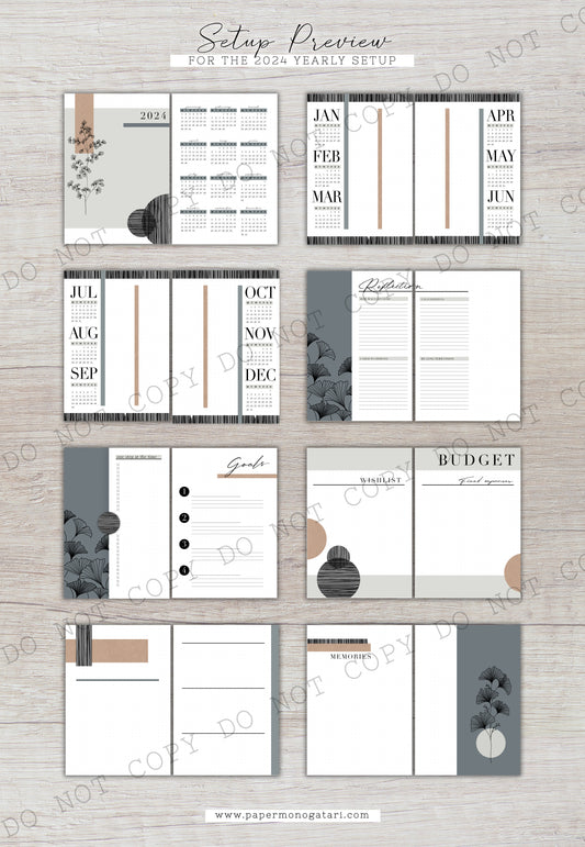Bullet Style Journal Starter Kit Printable Monthly Covers 2024 Mountains  Stars Diary Templates Planner Inserts Instant Download 