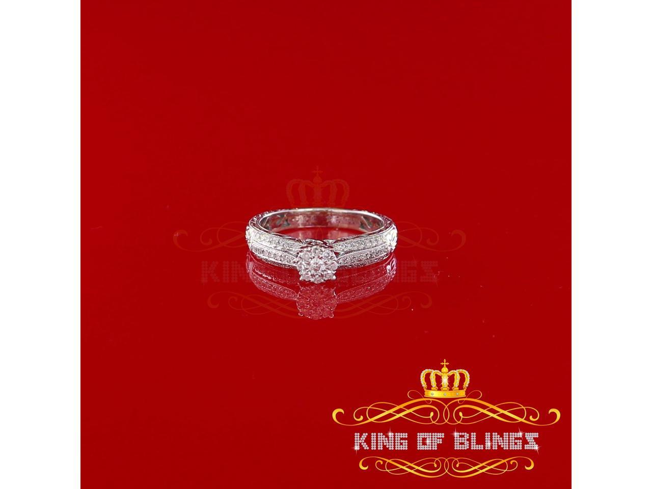 14K Real White Gold with 0.35CT Real Diamond Ladies Ring Size 7