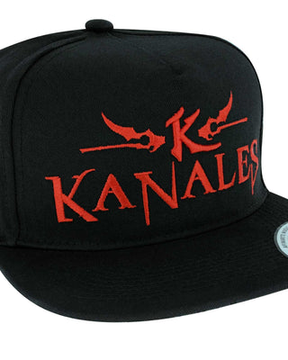 Gorra Kanales Letra Negro + Rojo