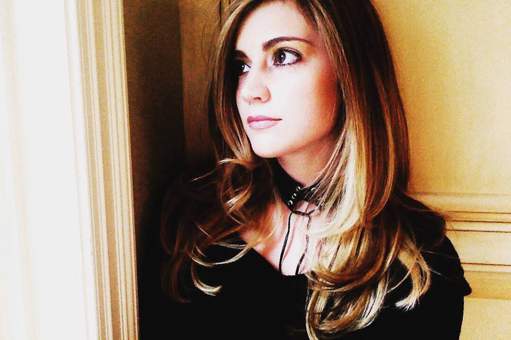Amanda wears Women's Black Leather Choker - The Lace Up by Nager By Nic Hyl