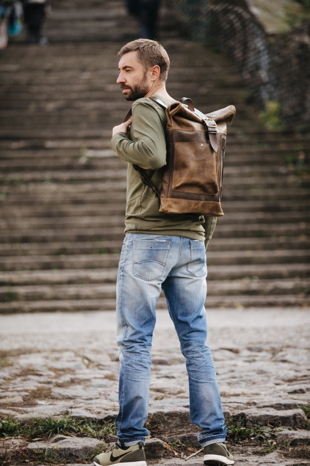 Slip Pocket Roll Top Backpack