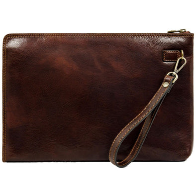 The Brothers Karamazov - Brown Leather Men's Clutch Purse by Time  Resistance