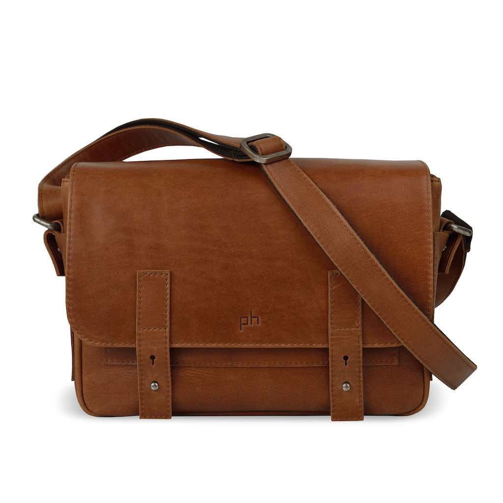 Brown Leather Camera Bag - Unisex by POMPIDOO | Jetset Times SHOP