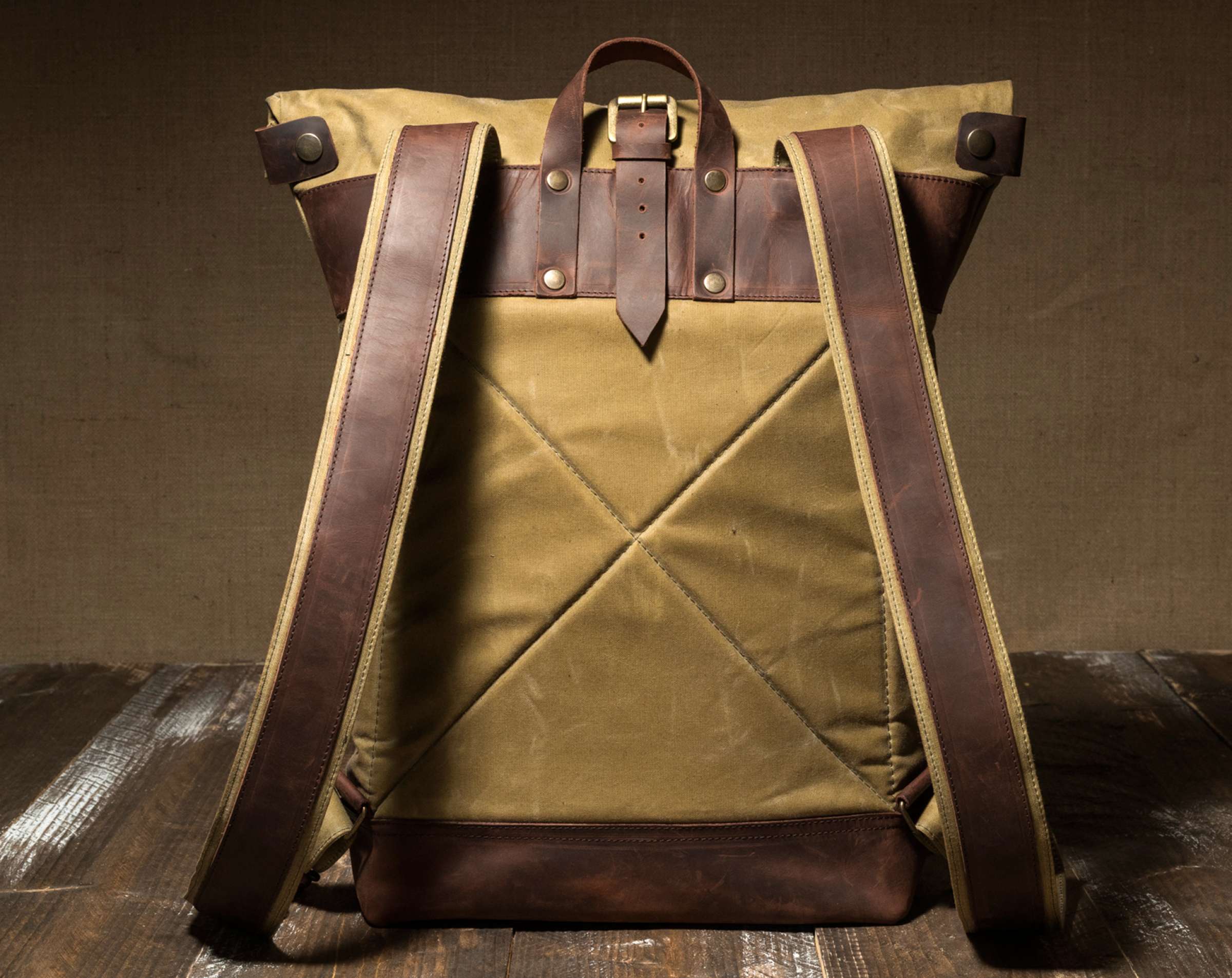 Waxed College Backpack - Tan