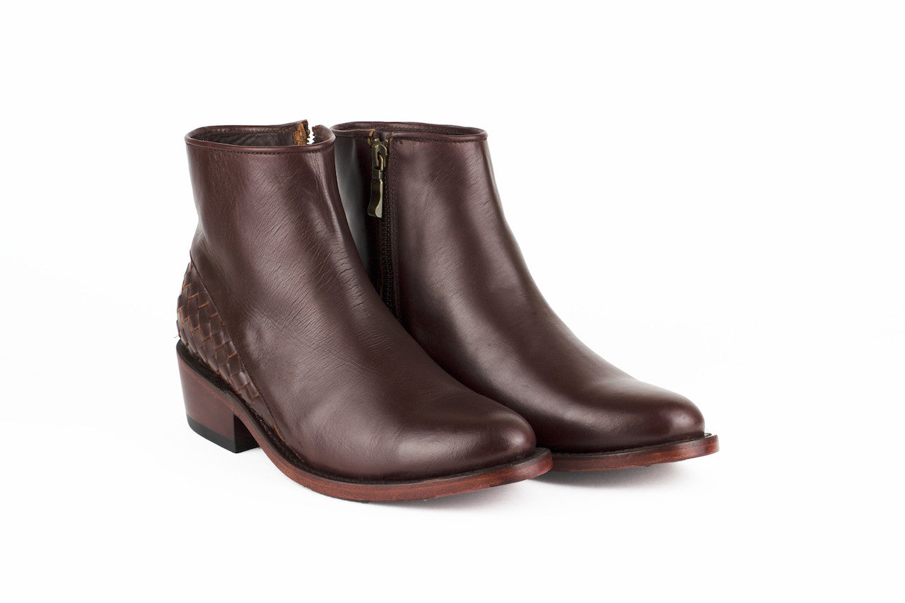 women's burgundy leather ankle boots
