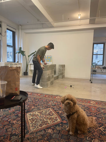 Alan building desk at FotoLab NYC