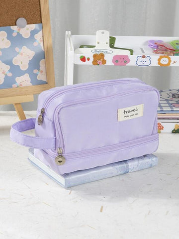 Durable Large Capacity Cute Pencil Case Pouch with 4 Slots with Zipper Pouch 