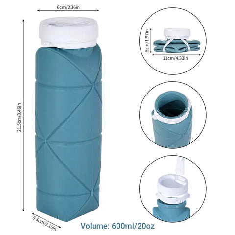 Silicone Foldable Water Bottle::Foldable Water Bottle::Collapsible Water Bottle