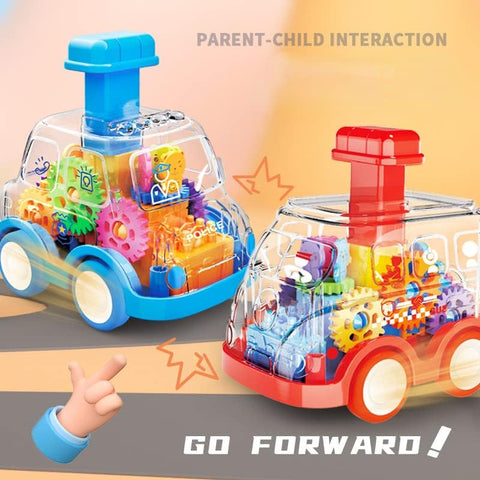Transparent Police Gear Car toy for parent child interaction