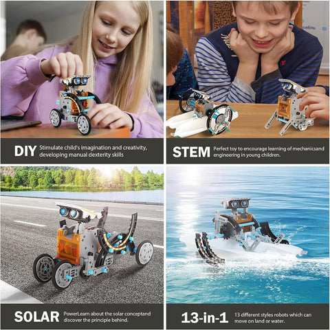 No batteries required as its Solar-Powered Robot DIY Kit