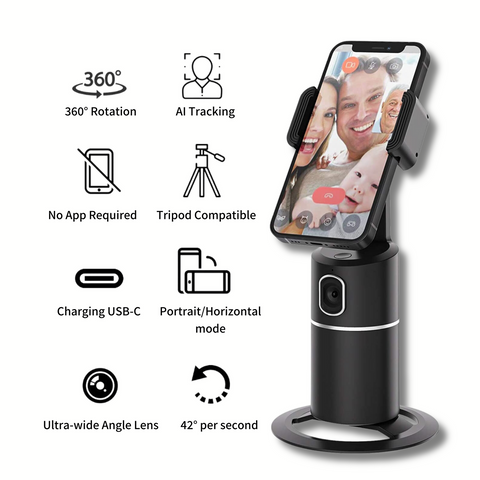 Phone Holder tripod-phone mount to tripod-Auto face tracking tripod-