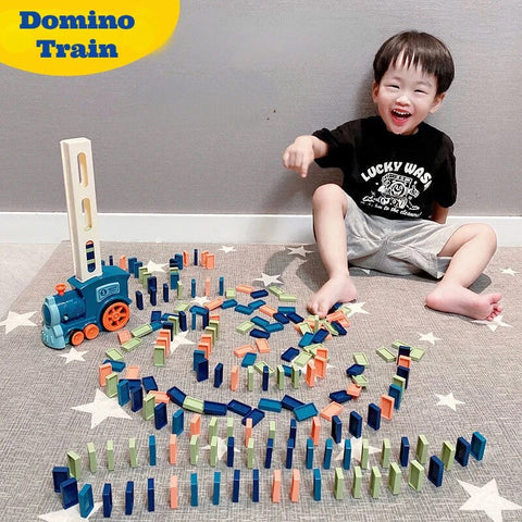Kid playing with Domino Train
