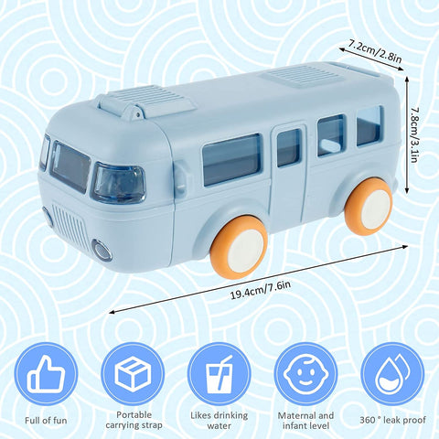 Bus Shaped Water Bottle for school kids- dimensions